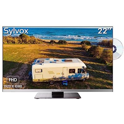 SYLVOX 22 Inch 12V Smart TV, 1080P FHD Caravan TV with DVD Player Built-in Bezel-less, Digital Audio, DVB-C/T2/S2 Tuner, HDMI, FM Radio, Sleep Timer, Small TV for Motorhome, Campervan, Marine, Home SYLVOX 22 Inch 12V Smart TV, 1080P FHD Caravan TV with DVD Player Built-in Bezel-less, Digital Audio, DVB-C/T2/S2 Tuner, HDMI, FM Radio, Sleep Timer, Small TV for Motorhome, Campervan, Marine, Home