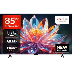 TCL 85T6C-UK 85” QLED 4K HDR TV, Fire TV (Smart TV with Dolby Vision & Atmos, HDR10+, Press & Ask Alexa, 2025 New Model) TCL 85T6C-UK 85” QLED 4K HDR TV, Fire TV (Smart TV with Dolby Vision & Atmos, HDR10+, Press & Ask Alexa, 2025 New Model)