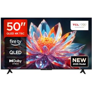 TCL 50T6C-UK 50” QLED 4K HDR TV, Fire TV (Smart TV with Dolby Vision & Atmos, HDR10+, Press & Ask Alexa, 2025 New Model) TCL 50T6C-UK 50” QLED 4K HDR TV, Fire TV (Smart TV with Dolby Vision & Atmos, HDR10+, Press & Ask Alexa, 2025 New Model)
