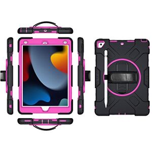 YEOU iPad 9.7 2017 2018/Pro9.7/Air2 Generation Case with Screen Protector Pencil Holder Kickstand 360 Rotating Wrist Strap Wrist Strap Kickstand Rugged Protective Case (Rose Red) YEOU iPad 9.7 2017 2018/Pro9.7/Air2 Generation Case with Screen Protector Pencil Holder Kickstand 360 Rotating Wrist Strap Wrist Strap Kickstand Rugged Protective Case (Rose Red)