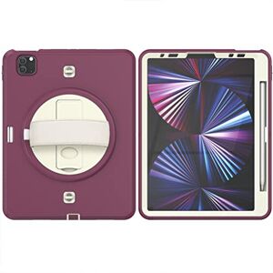 KEYWANTS Case for iPad Pro (2018/2020/2021) 11" and Air4/5 (2020/2021) 10.9" Impact-Resistant TPU Case with Pen Slot and Shoulder Strap, Off White + Dark Red KEYWANTS Case for iPad Pro (2018/2020/2021) 11" and Air4/5 (2020/2021) 10.9" Impact-Resistant TPU Case with Pen Slot and Shoulder Strap, Off White + Dark Red