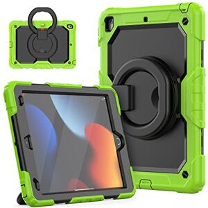 HUEZOE Case for iPad 10.2 Inch, Model 2021/2020/2019 Shockproof Full Body Protective Cover with 360 Degree Rotating Stand Shoulder Strap for iPad 9/8/7, Green HUEZOE Case for iPad 10.2 Inch, Model 2021/2020/2019 Shockproof Full Body Protective Cover with 360 Degree Rotating Stand Shoulder Strap for iPad 9/8/7, Green