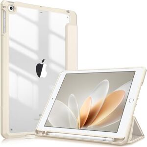 FINTIE Hybrid Case with Pencil Holder for iPad 6th Generation 2018/ iPad 5th Gen 2017/ iPad Air 2/ iPad Air 9.7'' Shockproof Protective Case with Transparent Hard Back Cover Beige FINTIE Hybrid Case with Pencil Holder for iPad 6th Generation 2018/ iPad 5th Gen 2017/ iPad Air 2/ iPad Air 9.7'' Shockproof Protective Case with Transparent Hard Back Cover Beige