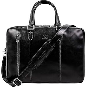 Time Resistance Leather Laptop Briefcase Full Grain Leather Computer Bag for Men and Women (Black) Time Resistance Leather Laptop Briefcase Full Grain Leather Computer Bag for Men and Women (Black)