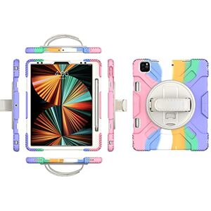 YEOU iPad Pro12.9 2018/2020/2021 Generation Case with Screen Protector Pencil Holder Kickstand Hand Strap 360 Rotating Hand Strap Stand Durable Protective Case (Light Colour) YEOU iPad Pro12.9 2018/2020/2021 Generation Case with Screen Protector Pencil Holder Kickstand Hand Strap 360 Rotating Hand Strap Stand Durable Protective Case (Light Colour)