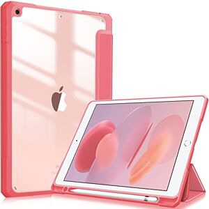 FINTIE Hybrid Case Compatible with iPad 9th/8th/7th Generation (2021/2020/2019 Model, 10.2 inch) Shockproof Cover with Clear Back Shell w/Pencil Holder, Auto Wake/Sleep, Pink FINTIE Hybrid Case Compatible with iPad 9th/8th/7th Generation (2021/2020/2019 Model, 10.2 inch) Shockproof Cover with Clear Back Shell w/Pencil Holder, Auto Wake/Sleep, Pink