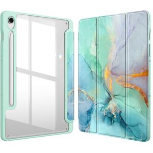 FINTIE Hybrid Slim Case for Samsung Galaxy Tab S9 FE 10.9 Inch/Galaxy Tab S9 11 Inch 2023 with S Pen Holder, Shockproof Cover with Clear Transparent Back Shell, Auto Wake/Sleep, Emerald Marble FINTIE Hybrid Slim Case for Samsung Galaxy Tab S9 FE 10.9 Inch/Galaxy Tab S9 11 Inch 2023 with S Pen Holder, Shockproof Cover with Clear Transparent Back Shell, Auto Wake/Sleep, Emerald Marble