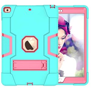 YEOU iPad 11 inch (2018/2020/2021/) iPad Air4 10.9 (2020)/iPad Air5 10.9 (2022 production case with kickstand, durable heavy shock absorber, hard hybrid three-layer protective cover. Aqua+KO. SELED YEOU iPad 11 inch (2018/2020/2021/) iPad Air4 10.9 (2020)/iPad Air5 10.9 (2022 production case with kickstand, durable heavy shock absorber, hard hybrid three-layer protective cover. Aqua+KO. SELED