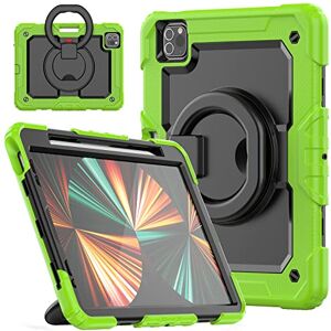 HUEZOE Compatible iPad Pro 11 Inch Case, Model 2021/2020/2018, Shockproof Protective Cover for Full Body Rugged with Swivel Holder/Pen Holder, Green HUEZOE Compatible iPad Pro 11 Inch Case, Model 2021/2020/2018, Shockproof Protective Cover for Full Body Rugged with Swivel Holder/Pen Holder, Green