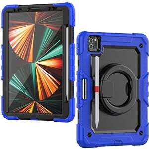 HUEZOE Case Compatible with iPad Pro 11 Inch, 2021/2020/2018 Model, Full Body Shockproof Protection Cover, Robust with Rotating Stand/Pen Holder, Blue HUEZOE Case Compatible with iPad Pro 11 Inch, 2021/2020/2018 Model, Full Body Shockproof Protection Cover, Robust with Rotating Stand/Pen Holder, Blue