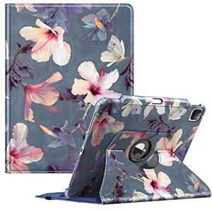 FINTIE Rotating Case Compatible with iPad Pro 12.9 inch (2022/2021/2020/2018, 6th/5th/4th/3rd Generation)-360 Degree Swiveling Protective Cover w/Pencil Holder, Auto Sleep/Wake, Blooming Hibiscus FINTIE Rotating Case Compatible with iPad Pro 12.9 inch (2022/2021/2020/2018, 6th/5th/4th/3rd Generation)-360 Degree Swiveling Protective Cover w/Pencil Holder, Auto Sleep/Wake, Blooming Hibiscus