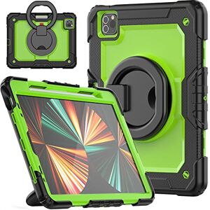 HUEZOE Compatible iPad Pro 11 Inch Case, Model 2021/2020/2018, Shockproof Protective Cover for Full Body Rugged with Swivel Holder/Pen Holder, Yellow Black HUEZOE Compatible iPad Pro 11 Inch Case, Model 2021/2020/2018, Shockproof Protective Cover for Full Body Rugged with Swivel Holder/Pen Holder, Yellow Black