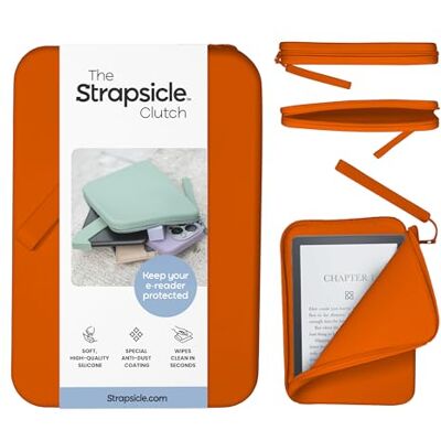 Strapsicle Silicone Clutch for Kindle & E-Readers Multi-Purpose Bag for Phone, Wallet & Keys Fits 6'' Kindles, Kobos, Nook, 6.8" Paperwhite, iPad Mini 6 Anti-Dust Coating Orange Strapsicle Silicone Clutch for Kindle & E-Readers Multi-Purpose Bag for Phone, Wallet & Keys Fits 6'' Kindles, Kobos, Nook, 6.8" Paperwhite, iPad Mini 6 Anti-Dust Coating Orange
