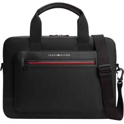Tommy Hilfiger Men’s Laptop Bag Foundation Computer with Exterior Pocket, Black (Black), One Size Tommy Hilfiger Men’s Laptop Bag Foundation Computer with Exterior Pocket, Black (Black), One Size