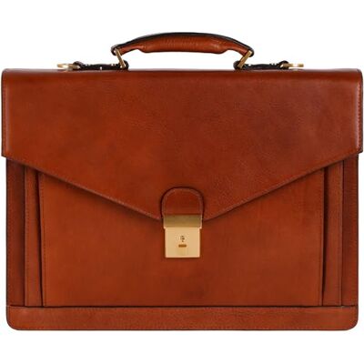 Time Resistance Leather Briefcase Full Grain Leather Bag for Men Business Attache Shoulder Bag for a Laptop (Cognac Brown) Time Resistance Leather Briefcase Full Grain Leather Bag for Men Business Attache Shoulder Bag for a Laptop (Cognac Brown)