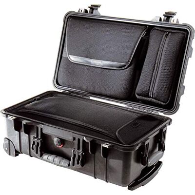 PELI 1510LOC Laptop Case With Detachable Computer Sleeve and Accessories Pouch, IP67 Watertight, 52L Capacity, Made in US, Black PELI 1510LOC Laptop Case With Detachable Computer Sleeve and Accessories Pouch, IP67 Watertight, 52L Capacity, Made in US, Black