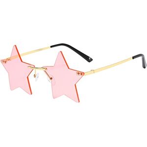 Fguutym Irregular Shape Retro Sunglasses Eyewear Shades Vintage Irregular Unisex Glasses Women, Pink, One Size