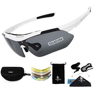 FREE SOLDIER Sports Sunglasses 5 in 1 Polarized Cycling Glasses for Men Women Tactical Military Glasses for Cycling Running Driving UV 400 Protection Golf Sunglasses,White FREE SOLDIER Sports Sunglasses 5 in 1 Polarized Cycling Glasses for Men Women Tactical Military Glasses for Cycling Running Driving UV 400 Protection Golf Sunglasses,White