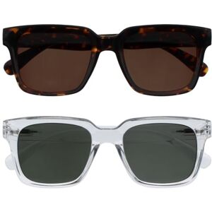OPULIZE ERA Sunglasses Brown/Green Lens 2 Pack Anti-reflective Anti-Glare Polarised Lenses With UV400 Protection Oversized Rectangular Frame Spring Hinges Brown/Clear Mens Womens OPULIZE ERA Sunglasses Brown/Green Lens 2 Pack Anti-reflective Anti-Glare Polarised Lenses With UV400 Protection Oversized Rectangular Frame Spring Hinges Brown/Clear Mens Womens