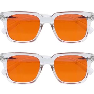 OPULIZE ERA Sunglasses Orange Tinted Lens 2 Pack Anti-reflective Anti-Glare UV400 Protection Lenses Oversized Rectangular Frame Spring Hinges Clear Mens Womens OPULIZE ERA Sunglasses Orange Tinted Lens 2 Pack Anti-reflective Anti-Glare UV400 Protection Lenses Oversized Rectangular Frame Spring Hinges Clear Mens Womens