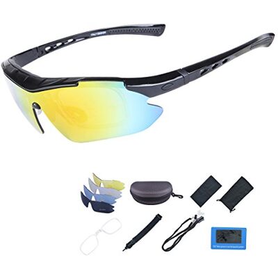 ShareWe Cycling Sunglasses Polarized Sports Sunglasses 5 Interchangeable Lenses UV400 Protection Glasses for Men Women Outdoors Cycling Fishing Skiing Driving Golfing Baseball,Unbreakable Frame ShareWe Cycling Sunglasses Polarized Sports Sunglasses 5 Interchangeable Lenses UV400 Protection Glasses for Men Women Outdoors Cycling Fishing Skiing Driving Golfing Baseball,Unbreakable Frame