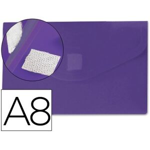 Liderpapel Folder Folder Folder Polypropylene DIN A8 Purple with Velcro Closure
