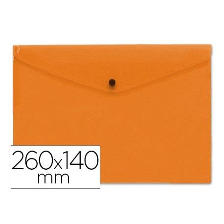 liderpapel 50389260x140mm Polypropylene Envelope Pouch 180Micron Pack of 50Durable Button Closure Blue