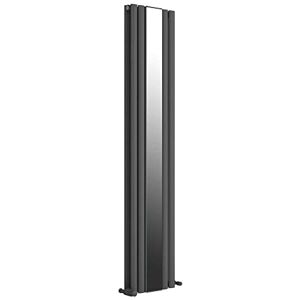 VeeBath Nantes Matt Anthracite Low Carbon Mild Steel Vertical Double Panel Mirror Bathroom Heating Radiator 1800 x 385mm VeeBath Nantes Matt Anthracite Low Carbon Mild Steel Vertical Double Panel Mirror Bathroom Heating Radiator 1800 x 385mm