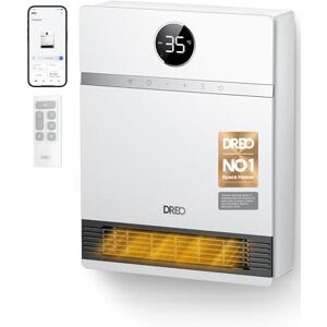 Dreo Smart Electric Wall Heater, 28dB Silent Ceramic Space Heaters for Home, Low Energy, 30° Oscillation, Adjustable Thermostat, 24H Timer, IP24 Wall Mounted for Bedroom, Works with Alexa Dreo Smart Electric Wall Heater, 28dB Silent Ceramic Space Heaters for Home, Low Energy, 30° Oscillation, Adjustable Thermostat, 24H Timer, IP24 Wall Mounted for Bedroom, Works with Alexa