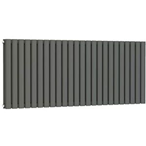 VeeBath RHAD60 Rennes Low Carbon Mild Steel Horizontal Double Panel Mirror Bathroom Heating Radiator-600 x 1420mm, Anthracite Grey VeeBath RHAD60 Rennes Low Carbon Mild Steel Horizontal Double Panel Mirror Bathroom Heating Radiator-600 x 1420mm, Anthracite Grey