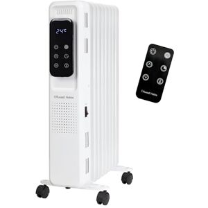 Russell Hobbs 2000W/2KW Oil Filled Radiator Digital 9 Fin Portable Electric Heater in White, Remote Control 3 Heat Settings, 24hr Auto Timer, Overheat Protection, 2 Year Guarantee RHOFR2009-D Russell Hobbs 2000W/2KW Oil Filled Radiator Digital 9 Fin Portable Electric Heater in White, Remote Control 3 Heat Settings, 24hr Auto Timer, Overheat Protection, 2 Year Guarantee RHOFR2009-D