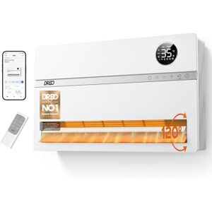 Dreo Smart Wall Heater, Electric Space Heater for Bedroom, 120° Vertical Oscillation, Adjustable Thermostat, Remote Control, 24H Timer, Easy-Mount Heater for Home Office, Works with Alexa, WH719S Dreo Smart Wall Heater, Electric Space Heater for Bedroom, 120° Vertical Oscillation, Adjustable Thermostat, Remote Control, 24H Timer, Easy-Mount Heater for Home Office, Works with Alexa, WH719S
