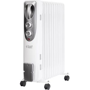 Russell Hobbs 2500W Oil Filled Radiator, 11 Fin Portable Electric Heater in White, Adjustable Thermostat with 3 Heat Settings, Overheat Protection, 25m sq Room Size 2 Year Guarantee RHOFR1106 Russell Hobbs 2500W Oil Filled Radiator, 11 Fin Portable Electric Heater in White, Adjustable Thermostat with 3 Heat Settings, Overheat Protection, 25m sq Room Size 2 Year Guarantee RHOFR1106