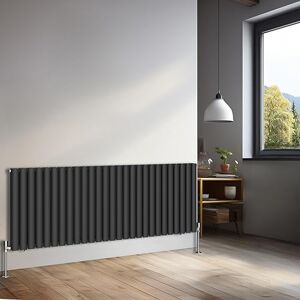 NRG 600x1593mm Horizontal Oval Double Panel Radiator Heater Column Radiator Central Heating Radiators Black NRG 600x1593mm Horizontal Oval Double Panel Radiator Heater Column Radiator Central Heating Radiators Black