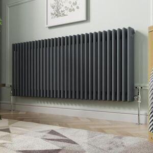 NRG 600 x 1460mm Traditional Anthracite Horizontal Cast Iron Style Radiator Triple Panel NRG 600 x 1460mm Traditional Anthracite Horizontal Cast Iron Style Radiator Triple Panel