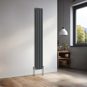 NRG 1800x236mm Vertical Oval Double Panel Heater Column Radiator Central Heating Radiators Designer Tall Radiators Anthracite NRG 1800x236mm Vertical Oval Double Panel Heater Column Radiator Central Heating Radiators Designer Tall Radiators Anthracite
