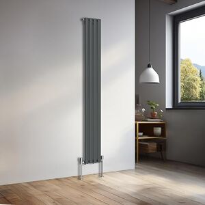 NRG 1800x236mm Vertical Oval Single Panel Heater Column Radiator Central Heating Radiators Designer Tall Radiators Anthracite NRG 1800x236mm Vertical Oval Single Panel Heater Column Radiator Central Heating Radiators Designer Tall Radiators Anthracite