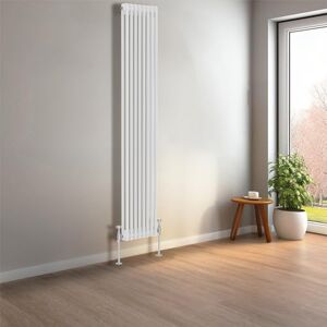 NRG 1800 x 380 mm Gloss White Vertical Traditional Column Cast Iron Style Radiator Central Heating Radiator Perfect for Bathrooms, Kitchen, Living Room Double Panel NRG 1800 x 380 mm Gloss White Vertical Traditional Column Cast Iron Style Radiator Central Heating Radiator Perfect for Bathrooms, Kitchen, Living Room Double Panel
