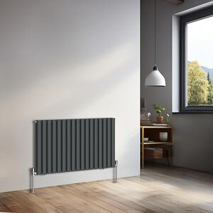 NRG 600x1003mm Horizontal Oval Double Panel Radiator Heater Column Radiator Central Heating Radiators Anthracite NRG 600x1003mm Horizontal Oval Double Panel Radiator Heater Column Radiator Central Heating Radiators Anthracite