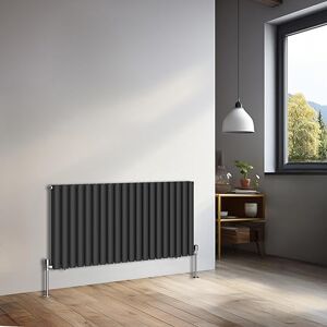NRG 600x1180mm Horizontal Oval Double Panel Radiator Heater Column Radiator Central Heating Radiators Premium Black NRG 600x1180mm Horizontal Oval Double Panel Radiator Heater Column Radiator Central Heating Radiators Premium Black