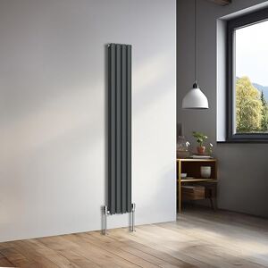 NRG 1600x236mm Vertical Oval Double Panel Heater Column Radiator Central Heating Radiators Designer Tall Radiators Anthracite NRG 1600x236mm Vertical Oval Double Panel Heater Column Radiator Central Heating Radiators Designer Tall Radiators Anthracite