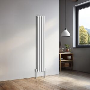 NRG 1600x236 mm Vertical Oval Double Panel Heater Column Radiator Central Heating Radiators Designer Tall Radiators Gloss White NRG 1600x236 mm Vertical Oval Double Panel Heater Column Radiator Central Heating Radiators Designer Tall Radiators Gloss White