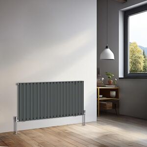 NRG 600x1180mm Horizontal Oval Single Panel Radiator Heater Column Radiator Central Heating Radiators Anthracite NRG 600x1180mm Horizontal Oval Single Panel Radiator Heater Column Radiator Central Heating Radiators Anthracite