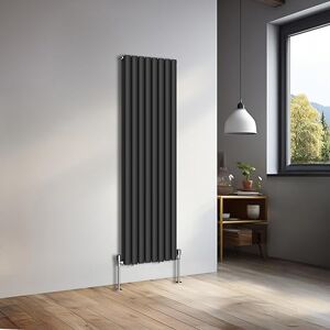 NRG 1600x472mm Vertical Oval Double Panel Heater Column Radiator Central Heating Radiators Designer Tall Radiators Black NRG 1600x472mm Vertical Oval Double Panel Heater Column Radiator Central Heating Radiators Designer Tall Radiators Black