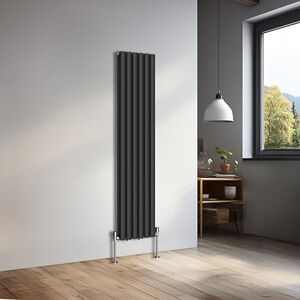 NRG 1600x354mm Vertical Oval Double Panel Heater Column Radiator Central Heating Radiators Designer Tall Radiators Premium Black NRG 1600x354mm Vertical Oval Double Panel Heater Column Radiator Central Heating Radiators Designer Tall Radiators Premium Black