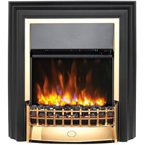 Dimplex Cheriton Deluxe Optiflame Freestanding Electric Fire, Brass and Black Free Standing LED Flame Effect Electric Fireplace with Variable Flame Brightness, Coal Fuel Bed, Adjustable 2kW Heater Dimplex Cheriton Deluxe Optiflame Freestanding Electric Fire, Brass and Black Free Standing LED Flame Effect Electric Fireplace with Variable Flame Brightness, Coal Fuel Bed, Adjustable 2kW Heater
