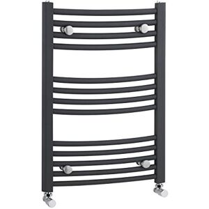 nuie MTY102 Modern Bathroom Vertical Heated Ladder Towel Rail with Curved Rails, 700mm x 500mm, Anthracite nuie MTY102 Modern Bathroom Vertical Heated Ladder Towel Rail with Curved Rails, 700mm x 500mm, Anthracite