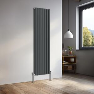 NRG 1800x472mm Vertical Oval Double Panel Heater Column Radiator Central Heating Radiators Designer Tall Radiators Anthracite NRG 1800x472mm Vertical Oval Double Panel Heater Column Radiator Central Heating Radiators Designer Tall Radiators Anthracite