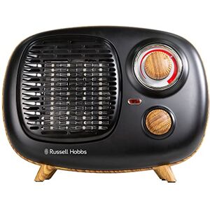 Russell Hobbs 1500W/1.5KW Electric Heater, Retro Portable Ceramic Heater Scandi Wood Effect in Black, 2 Heat Settings, Adjustable Thermostat, 15m2 Room Size, RHRETPTC2001WDB, 2 Year Guarantee Russell Hobbs 1500W/1.5KW Electric Heater, Retro Portable Ceramic Heater Scandi Wood Effect in Black, 2 Heat Settings, Adjustable Thermostat, 15m2 Room Size, RHRETPTC2001WDB, 2 Year Guarantee