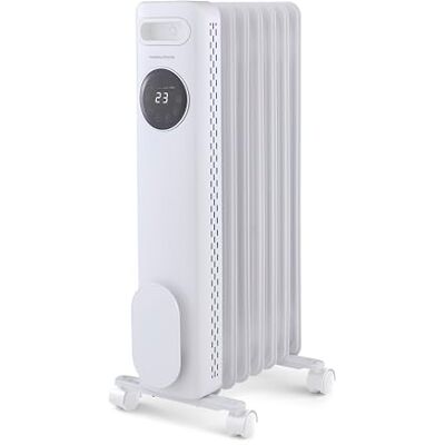 Morphy Richards HeatFlux Digital Oil Filled Radiator, Remote Control, 25m2 Coverage, LED Digital Touch Panel, Eco Mode, Personalised Warmth, Timer, Auto Switch Off, Cord Storage, 2.5kw, White, 827876 Morphy Richards HeatFlux Digital Oil Filled Radiator, Remote Control, 25m2 Coverage, LED Digital Touch Panel, Eco Mode, Personalised Warmth, Timer, Auto Switch Off, Cord Storage, 2.5kw, White, 827876